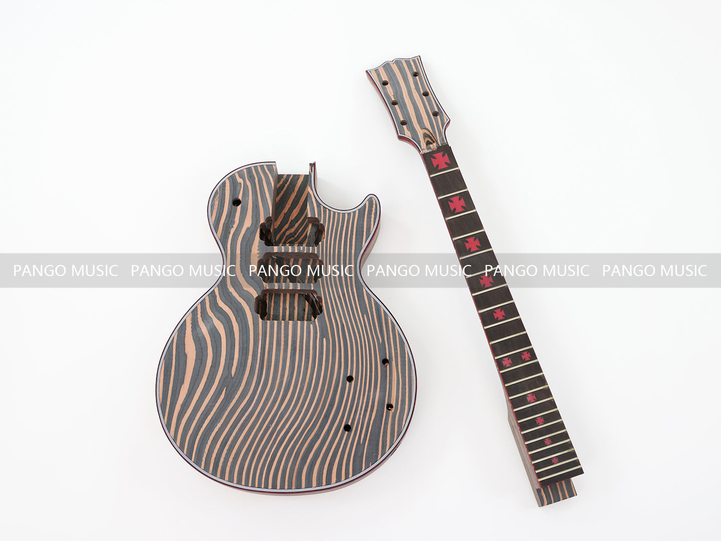 LP Custom All Zebrawood DIY Electric Guitar Kit (LRF-010, Limited Edition )