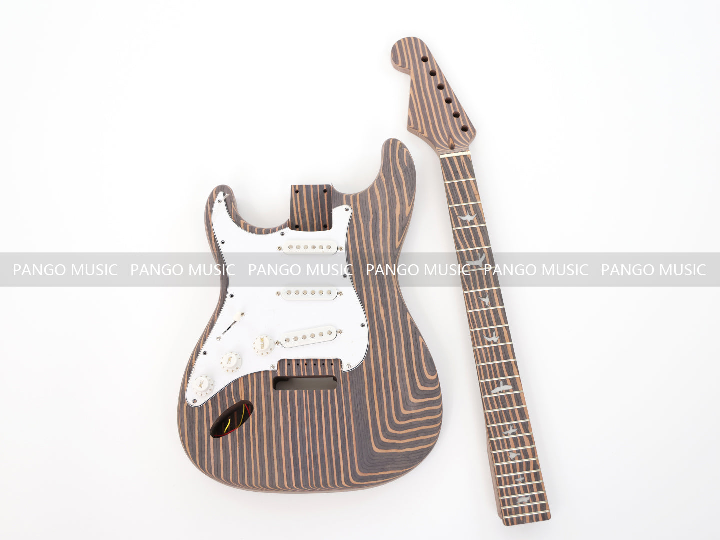 Left Hand All Zebrawood DIY Electric Guitar Kit (PST-512, Limited Edition)